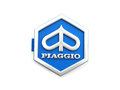 Logo "Piaggio" blauw kunststof zeshoek PX, Lusso, T5, PK